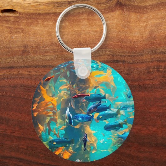 Vis en zeewier sleutelhanger (Voorkant)