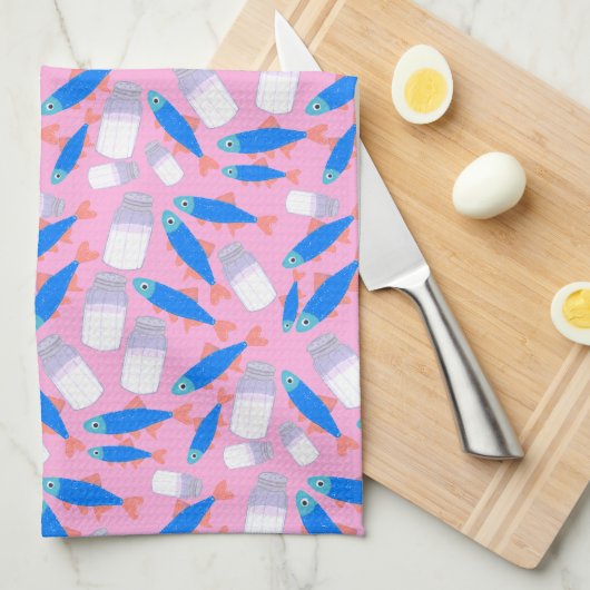 Vis en zout theedoek (Quarter Fold)