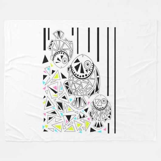 vis fleece deken (Voorkant (Horizontaal))