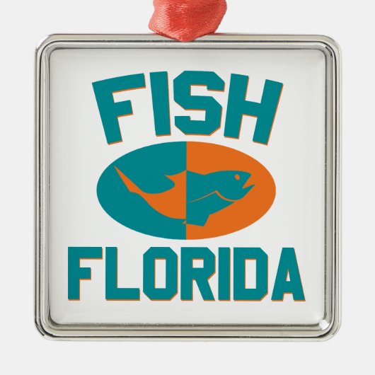 Vis Florida Kleuren Metalen Ornament (Voorkant)
