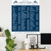 Vis & Frites Shop Restaurant Menu Poster (Thuiskantoor)