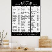 Vis & Frites Shop Restaurant Menu Poster (Keuken)
