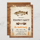 Vis frituren feest uitnodiging (Voorkant / Achterkant)