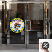 VIS FRITUREN RAAMSTICKER (Kantoordeur)