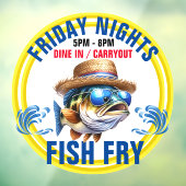 VIS FRITUREN RAAMSTICKER (Vel 3)