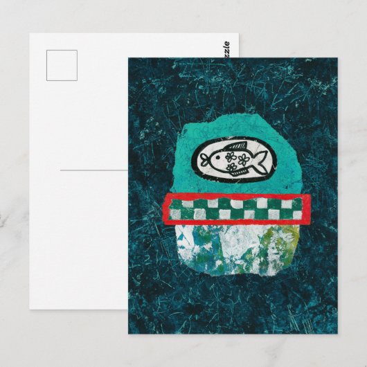 Vis gaat naar het Briefkaart (Voorkant / Achterkant)