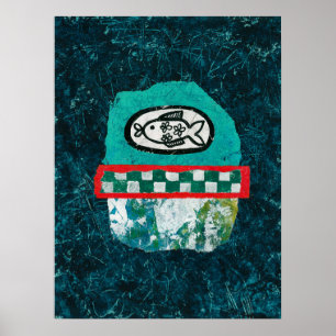 Vis gaat naar markt Poster Wall Art