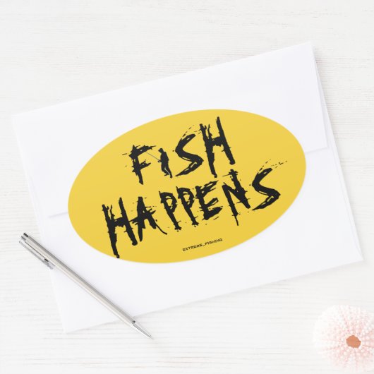 VIS GEBEURT OVALE STICKER (Envelop)