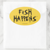 VIS GEBEURT OVALE STICKER (Tas)