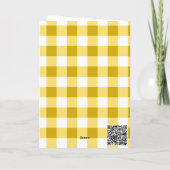 Vis & Gele Gingham Ballon Nummer 1e Verjaardag Kaart (Achterkant)