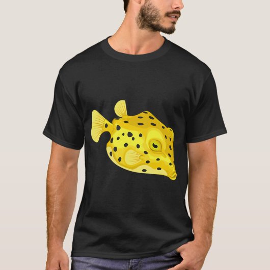 Vis: Gele Koffervis T-shirt (Voorkant)