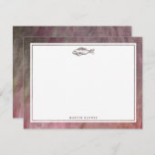  vis gepersonaliseerd briefpapier notitiekaartje (Voorkant / Achterkant)