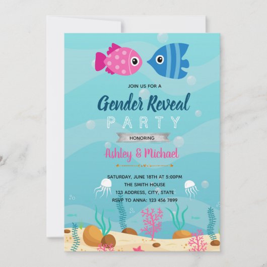 Vis geslacht onthullen uitnodiging (Voorkant)