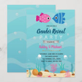 Vis geslacht onthullen uitnodiging (Voorkant / Achterkant)