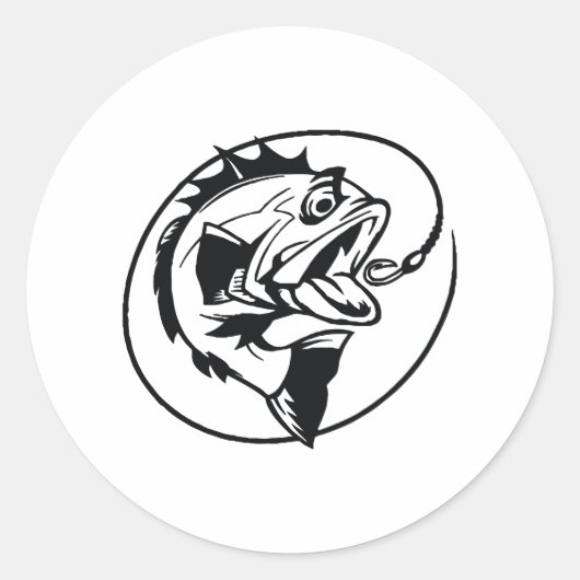 Vis Gevist haak Ronde Sticker (Voorkant)