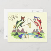 Vis Gevist Hoefijzer Net Briefkaart (Voorkant / Achterkant)