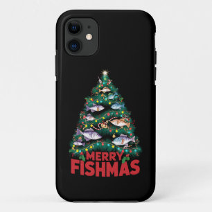 Vis Gevist met de blauwe kerstboom Case-Mate iPhone Case