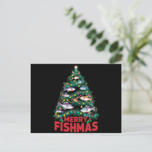 Vis Gevist met de blauwe kerstboom Feestdagenkaart