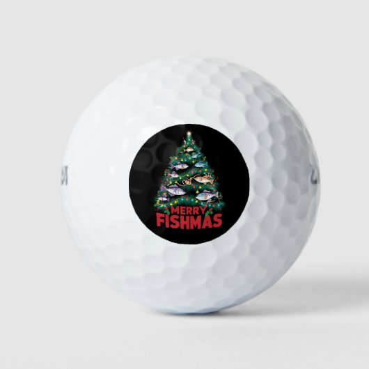 Vis Gevist met de blauwe kerstboom Golfballen (Voorkant)