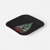 Vis Gevist met de blauwe kerstboom Papieren Bordje (Gebogen)