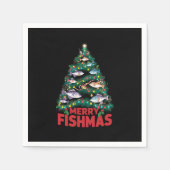 Vis Gevist met de blauwe kerstboom Servet (Voorkant)