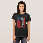 Vis Gevist vis Patriottic Catfish American America T-shirt (Voorkant volledig)