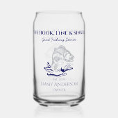 Vis Gevist Visser Drinkware Can Bierglas Blikvorm Glas (Achterkant)