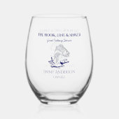 Vis Gevist Visser Drinkware Cocktail Wijnglas Zonder Voet (Achterkant)