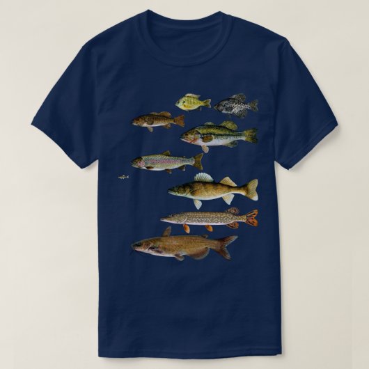 Vis Gevist Walleye Crappie Sunfish Forel Bass T-shirt (Design voorkant)