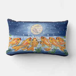 Vis Goldfish Moon Night Time Designer Pillow Kussen