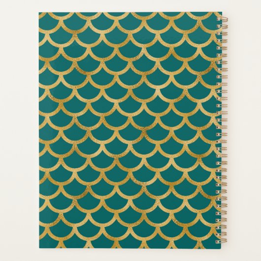 Vis goud gouden schil nieuw jaar planner (Achterkant)