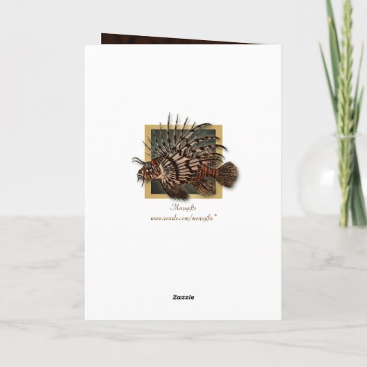 Vis goudbruin lijst mannelijke mannen bedankkaart (Achterkant)