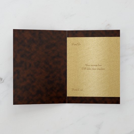 Vis goudbruin lijst mannelijke mannen bedankkaart (Binnen)