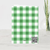Vis & Groene Gingham Ballon Nummer 1e Verjaardag Kaart (Achterkant)