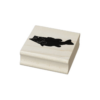 Vis / Grootmondbas Rubberstempel