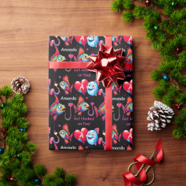 Vis, haak, naam - Verslaafd aan jou! 4 Cadeaupapier