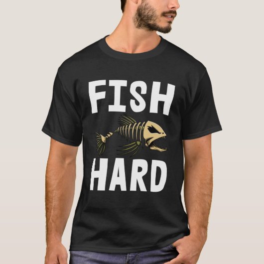 Vis Hard Skelet Vis Bone T - shirts Sharp Teeth (Voorkant)