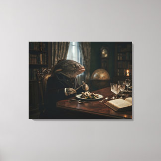 Vis heeft een diner canvas afdruk