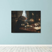 Vis heeft een diner canvas afdruk (Insitu (Houten vloer))
