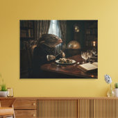 Vis heeft een diner canvas afdruk (Insitu (Woonkamer))