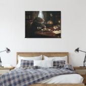Vis heeft een diner canvas afdruk (Insitu (Slaapkamer))