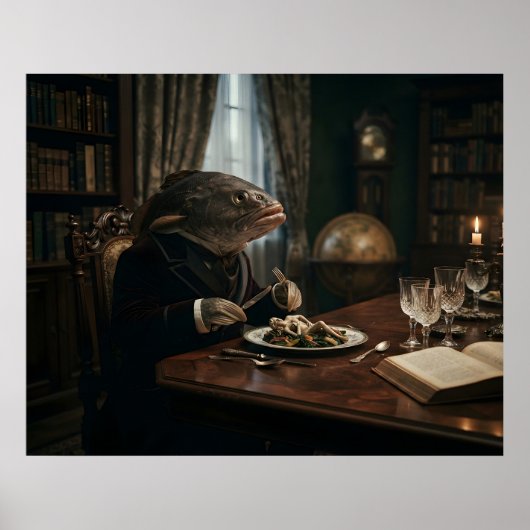 Vis heeft een diner poster (Voorkant)