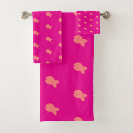 Vis Herhaling Kinderen Baby Heet Roze Bad Handdoek
