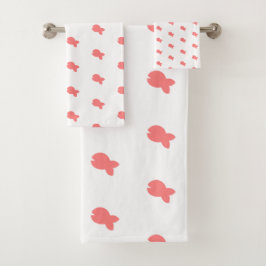 Vis Herhaling Kinderen Baby Witte Bad Handdoek Set