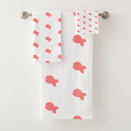 Vis Herhaling Kinderen Baby Witte Bad Handdoek Set (Insitu)