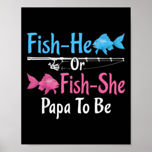 Vis-hij of Vis-zij Papa Wordt Geslacht Reveal Baby Poster
