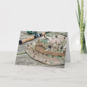 vis hoed en hengel verjaardag kaart