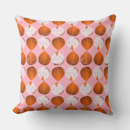 Vis hoofd bladeren bruin Sinaasappel wit roze Kussen