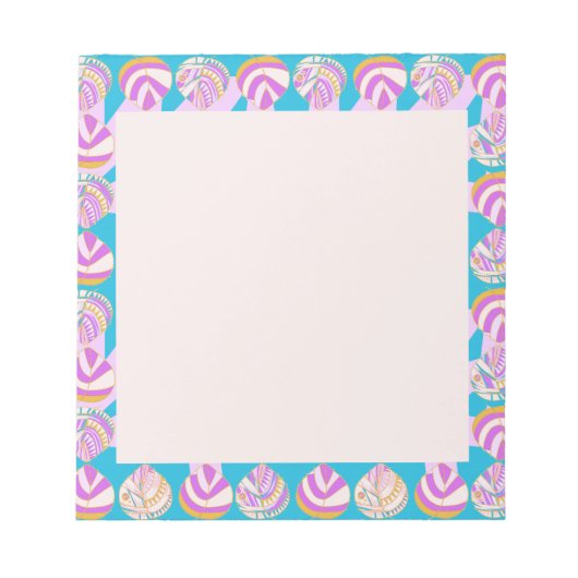 Vis hoofd bladeren Lila goud turquoise Notitieblok (Voorkant)