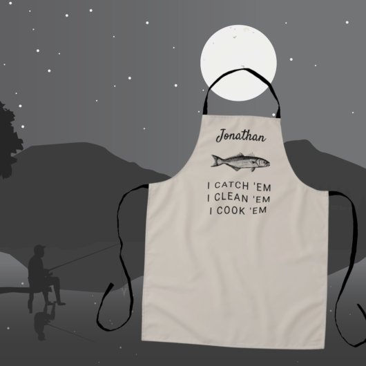 Vis Humor Gepersonaliseerd Geschenk voor Visser Schort